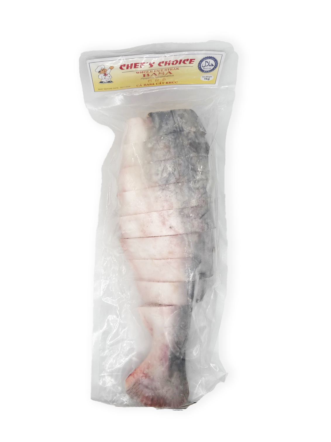 CHEF FROZEN PANGASIUS BASA STEAK HEADLESS 1KG