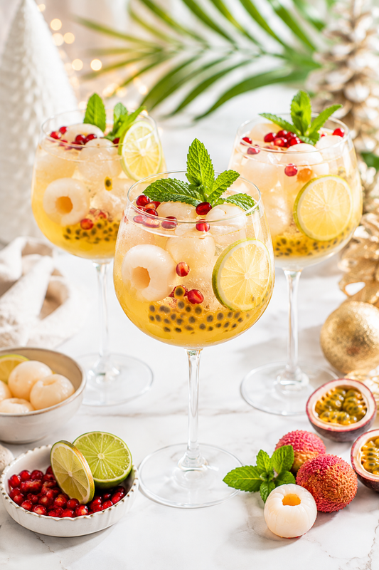 Lychee, Yuzu & Passionfruit Christmas Spritz