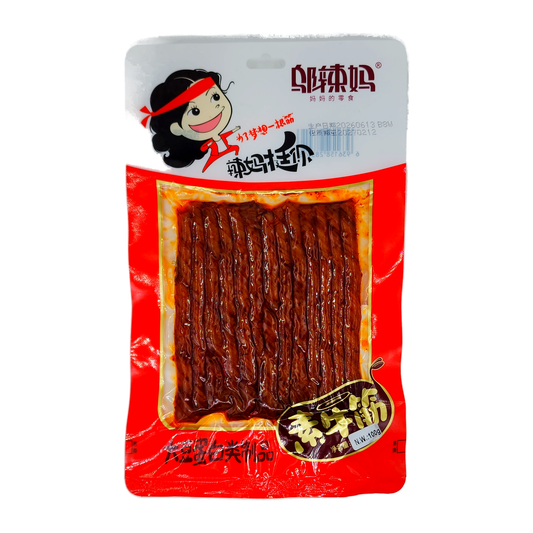 WULAMA BEEF TENDON FLAV BEANCURD SNACK 100G鄔辣媽-素牛筋