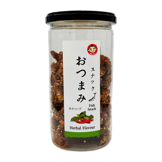 Hoshi Fish Snack Herbal Flavour. In Jar 150G