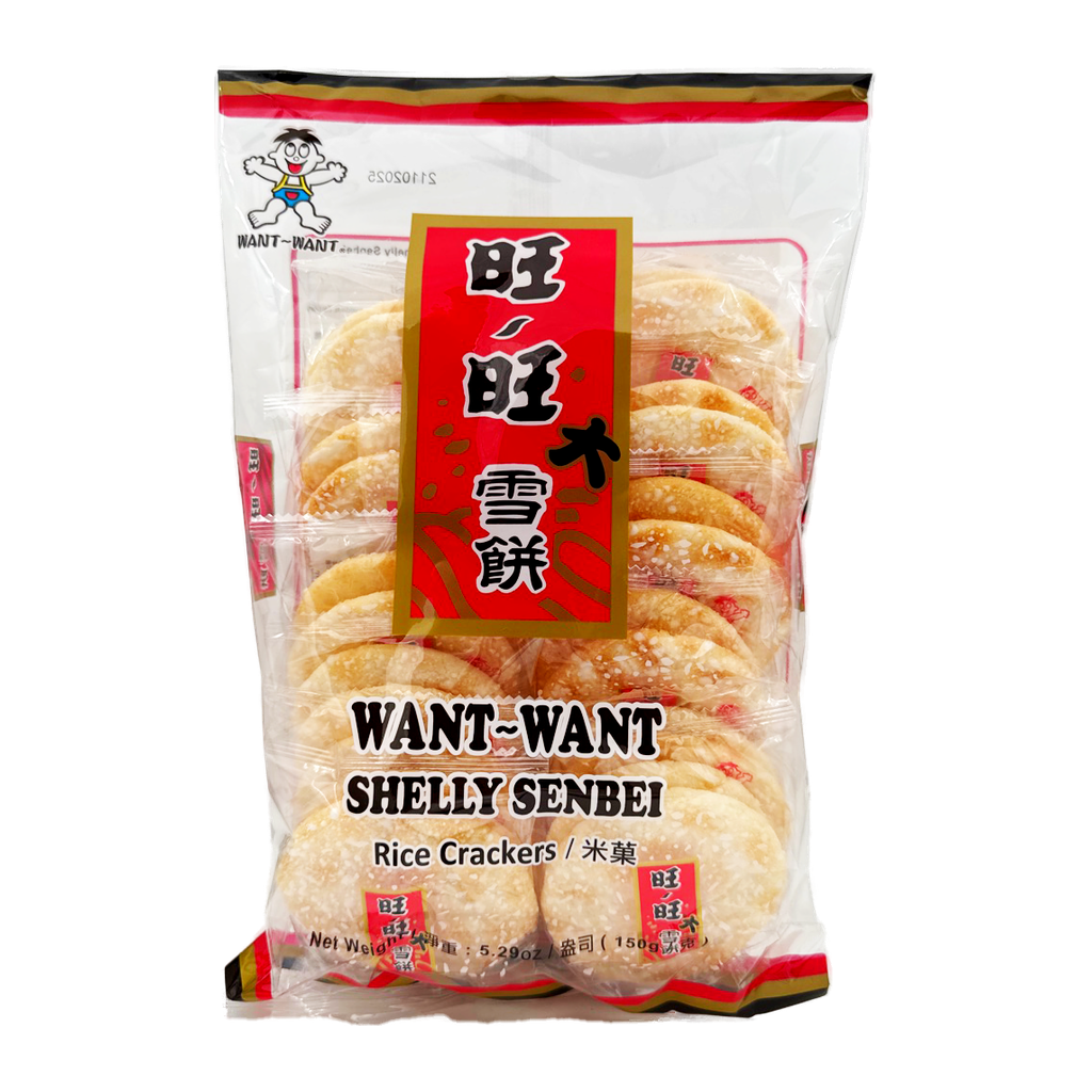 WANT WANT SHELLY RICE CRACKER 150G SNOW RED.