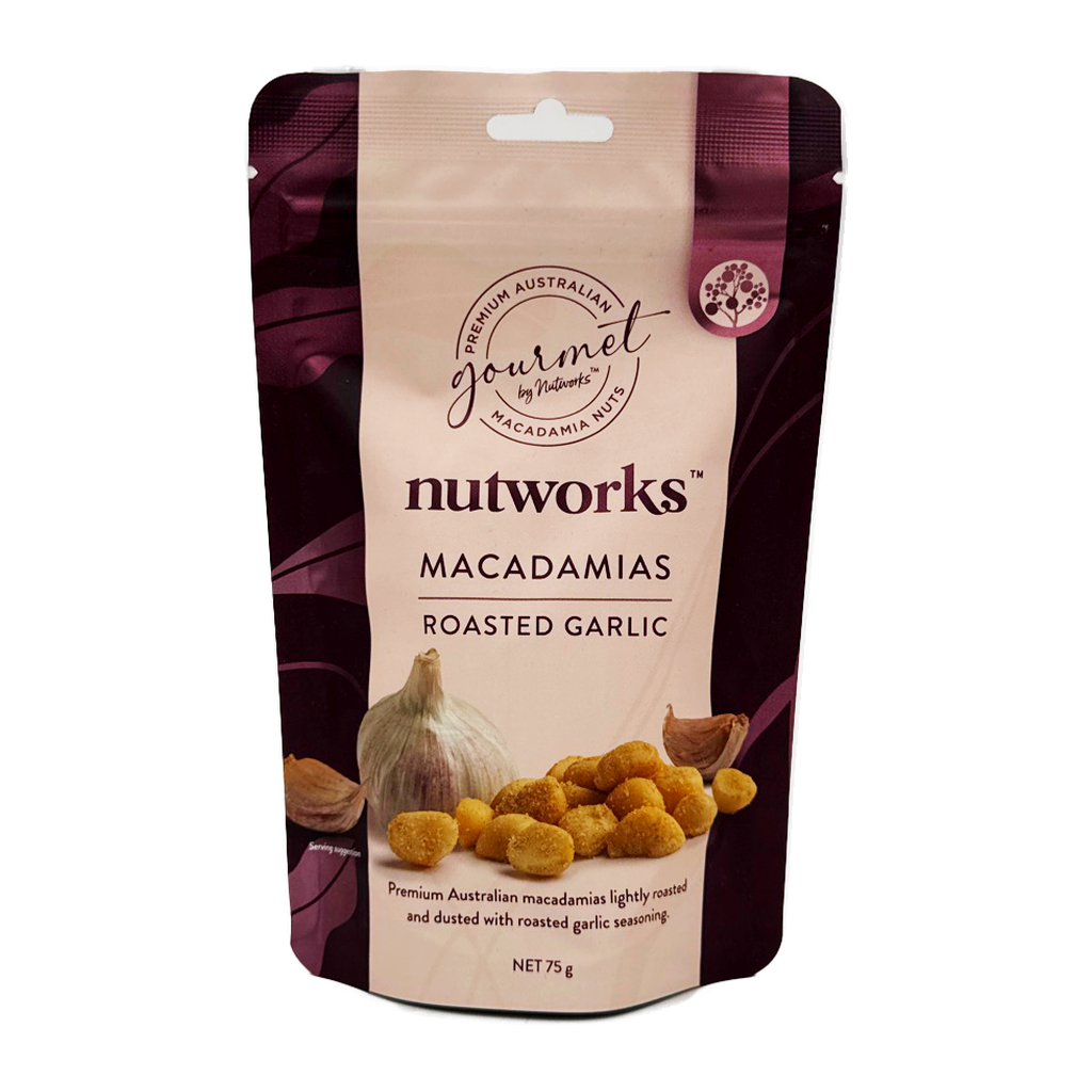 Nutworks Macadamias Garlic Flavour. 75G