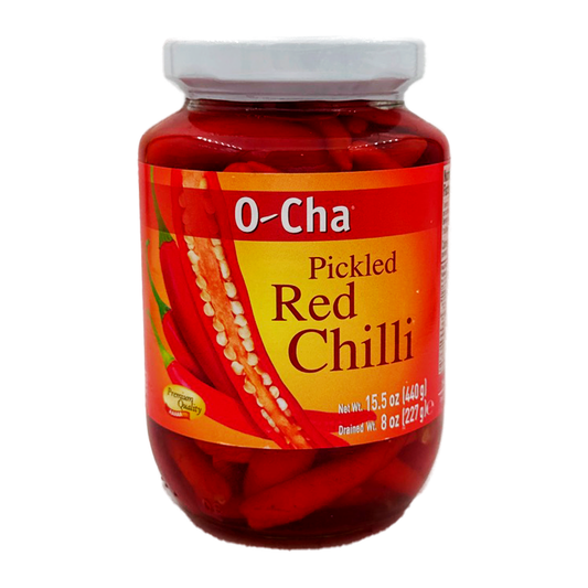 Ocha Pickled Red Chilli Whole In Jar 454G