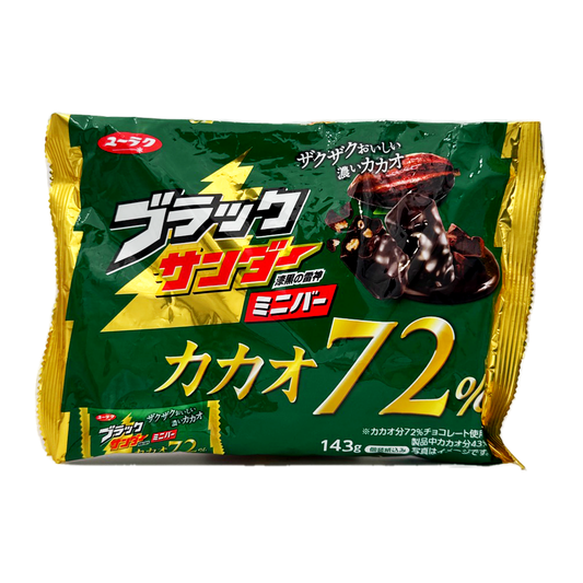 Yuraku Black Thunder Choco Bar Cacao 72%